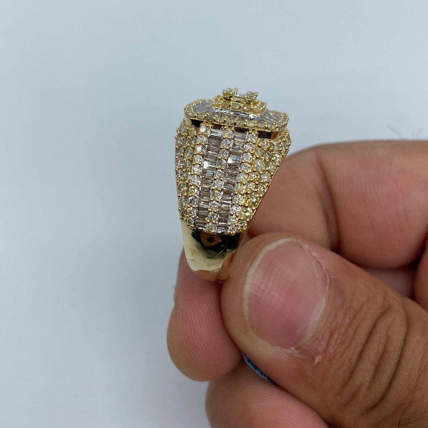 14K Square Diamond Baguette Ring