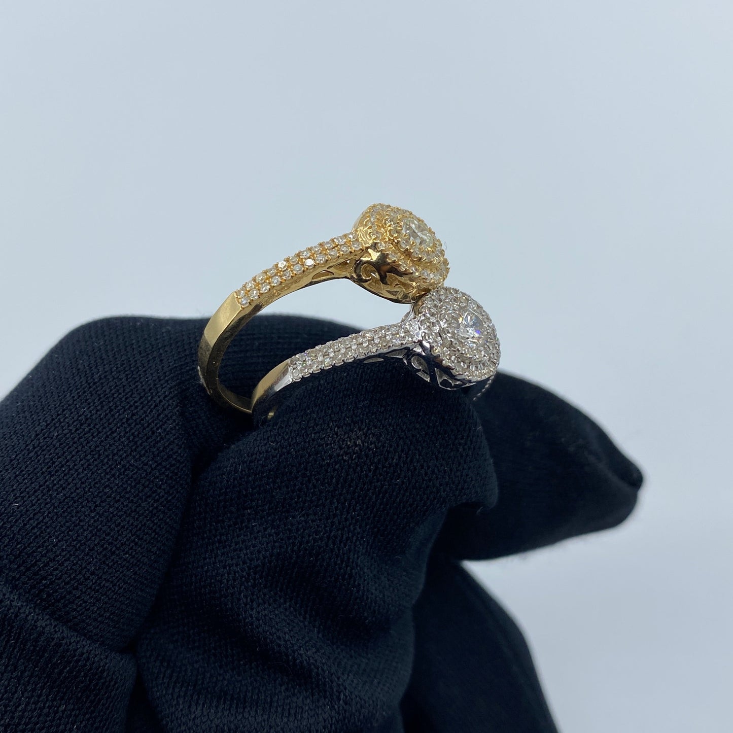 14K Circle Halo Diamond Engagement Ring