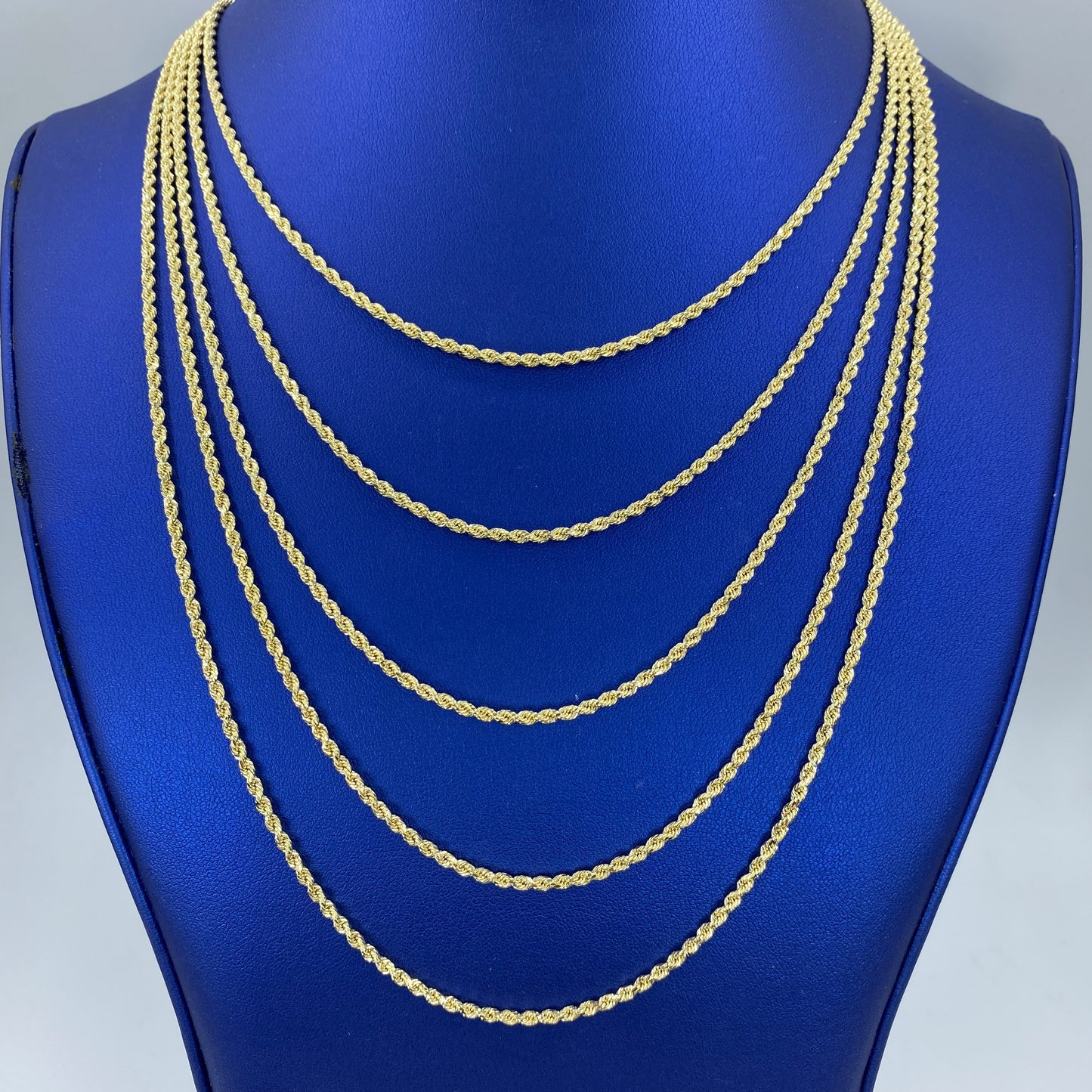 10K Yellow Gold 2MM Rope Chain 16-24"