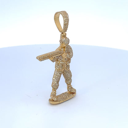 14K Soldier Diamond Pendant