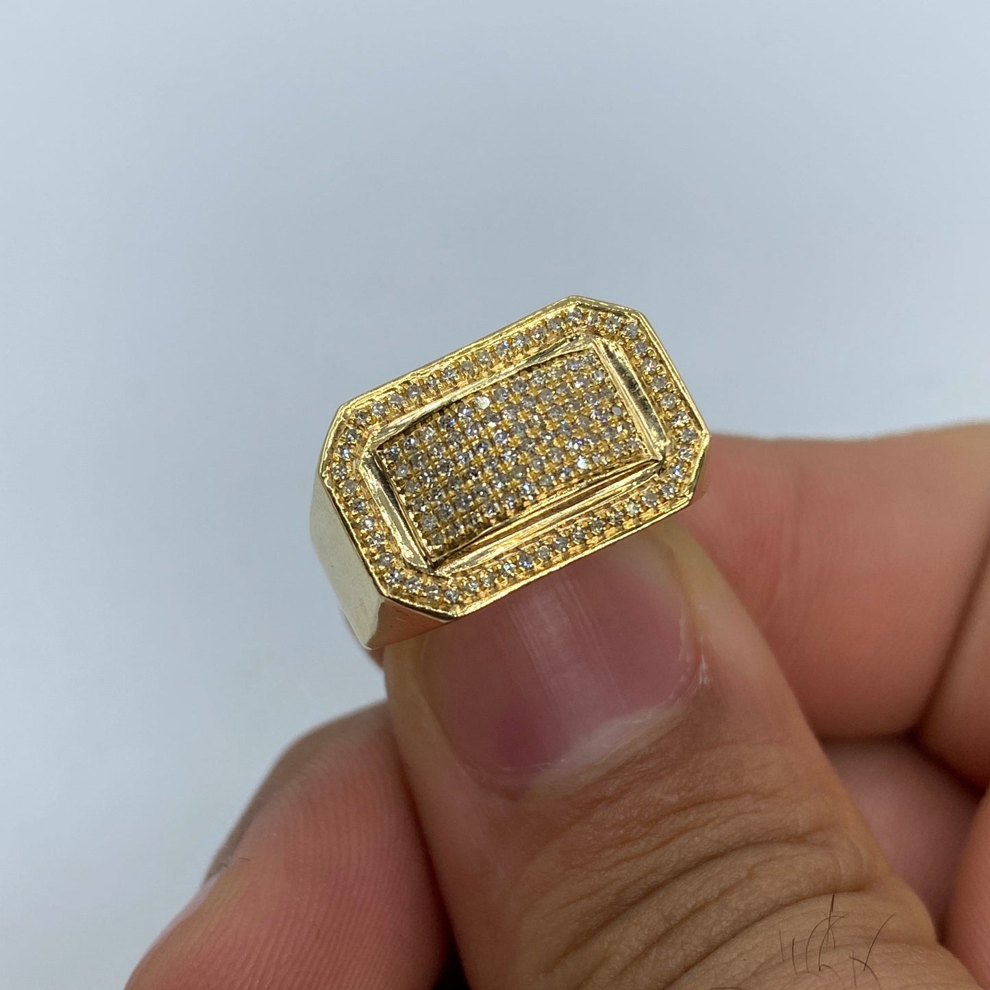 10K Rectangle Deluxe Diamond Ring