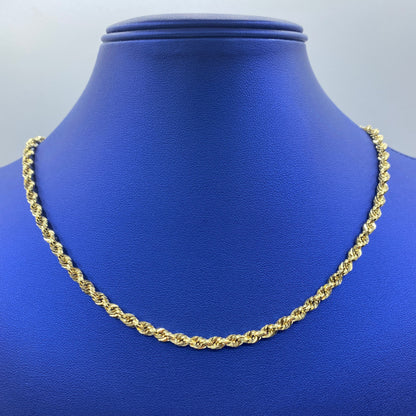 14K Gold 4.2mm Rope Chain in 18"