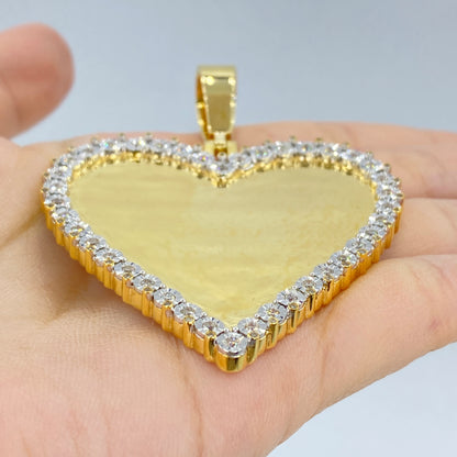 10K Adore Heart Diamond Photo Pendant