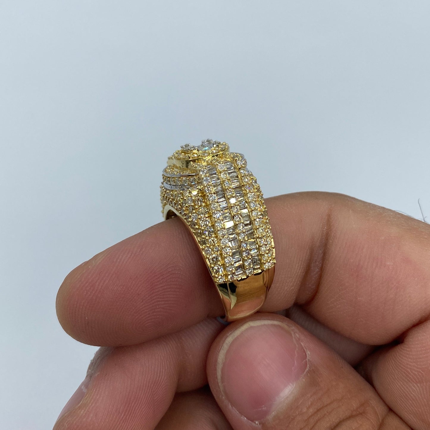 14K Diamond Baguette Castle Ring