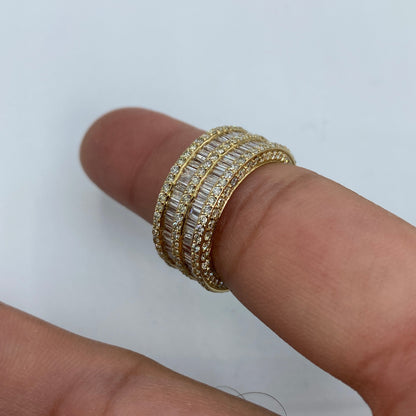 14K Double Stroke Diamond Baguette Ring