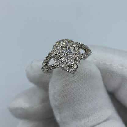 14K Pear Shape Diamond Engagement Ring