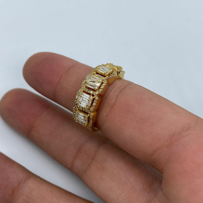 14K Diamond Baguette Squares Band