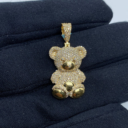 14K Teddy Bear Diamond Pendant