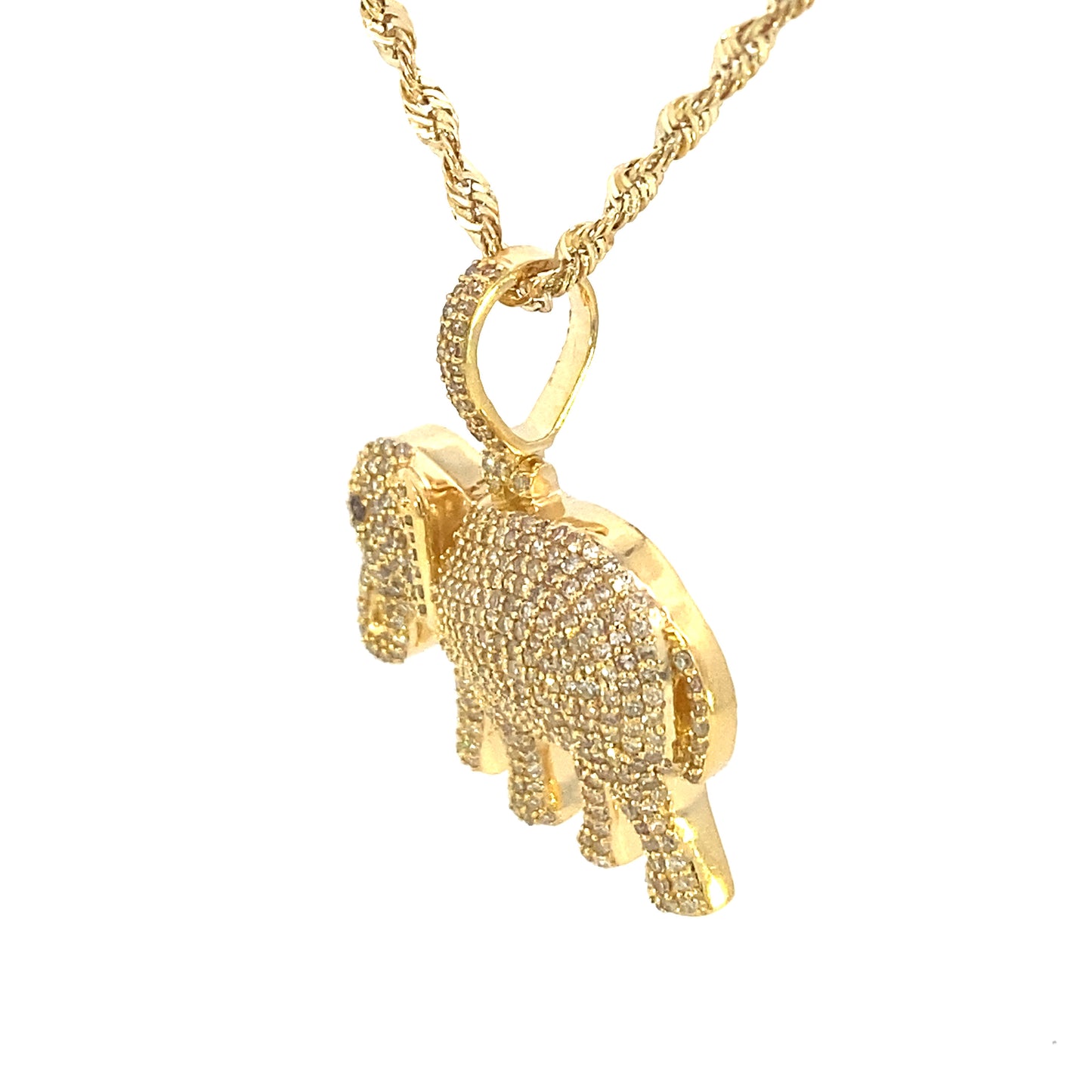 14K Elephant Diamond Pendant