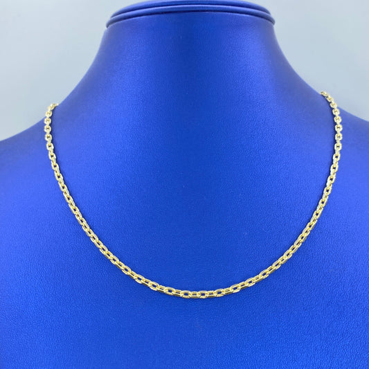 14K 3MM Rolo Paperclip Link Chain 18"