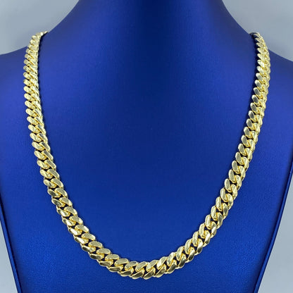 14K 8.5MM Solid Cuban Link Chain 24"
