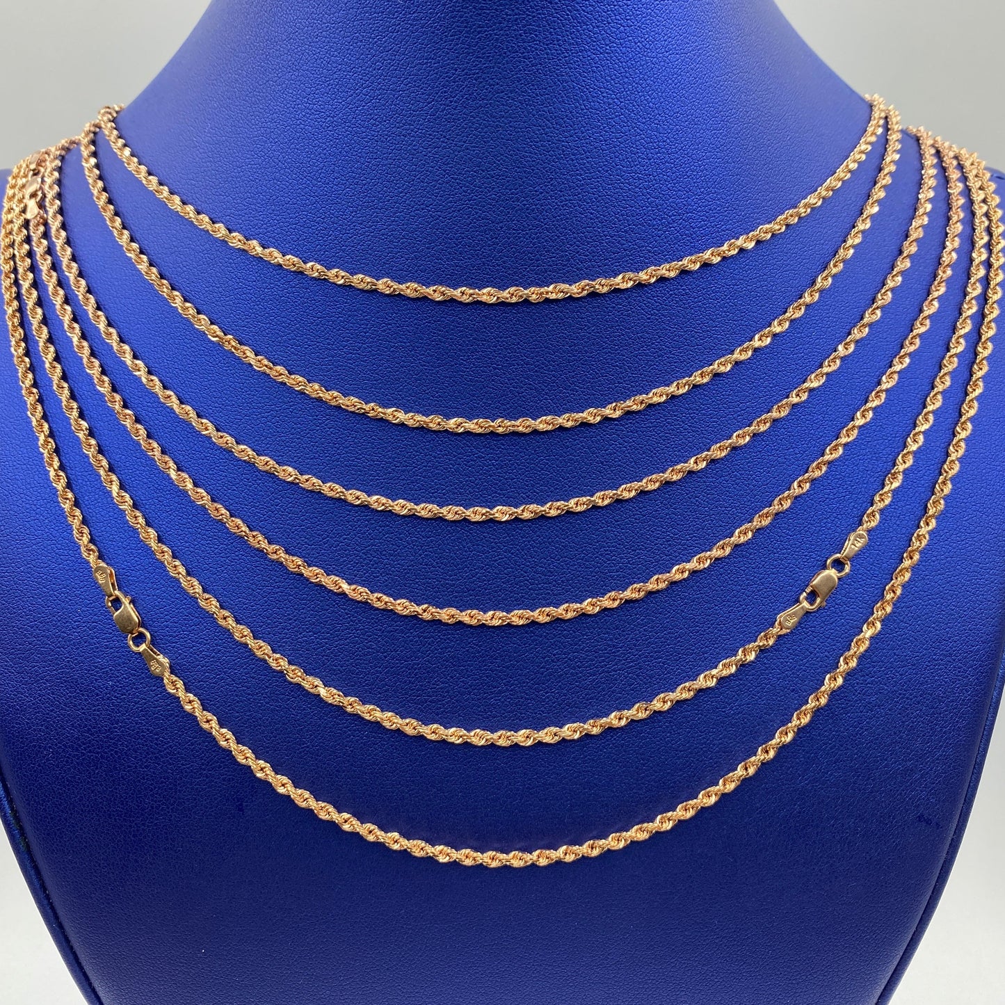 14K Rose Gold 2.7MM Rope Chain 16-26"