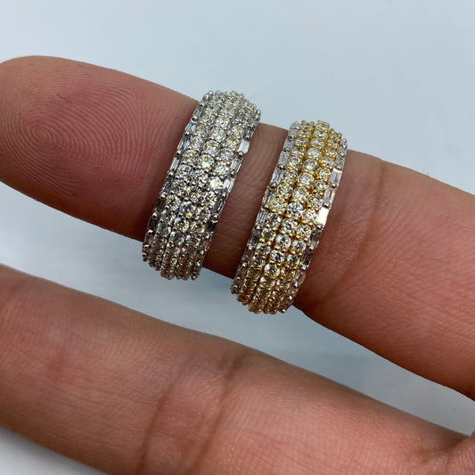 14K Diamond Baguette California Ring
