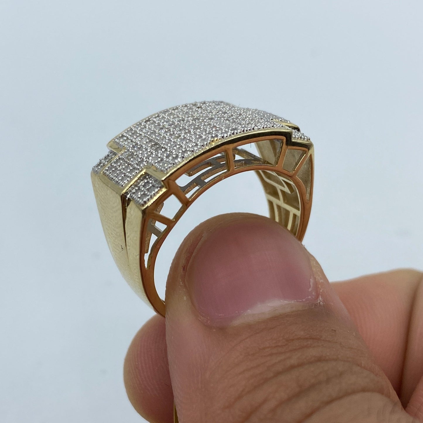 10K Rectangle Puzzle Piece Diamond Ring