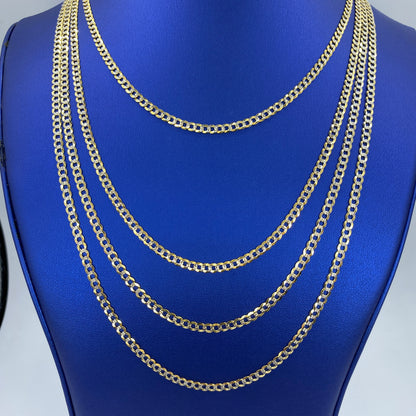 10K Two-Tone Gold 4MM Cuban Link Chain 16-26"