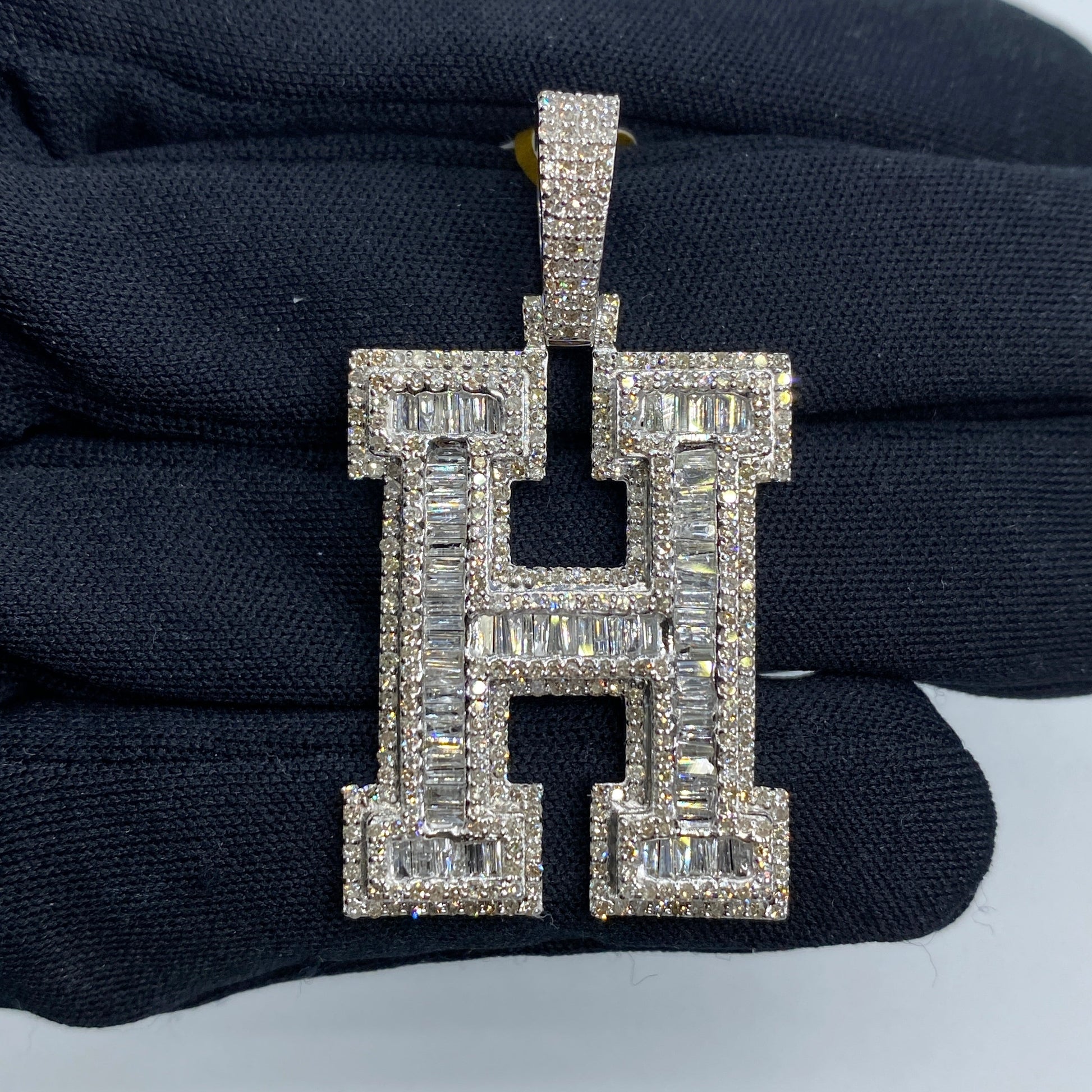 10K Varsity Initial Letter Diamond Baguette Pendants Full Collection –  Jason's Jewelry Creations
