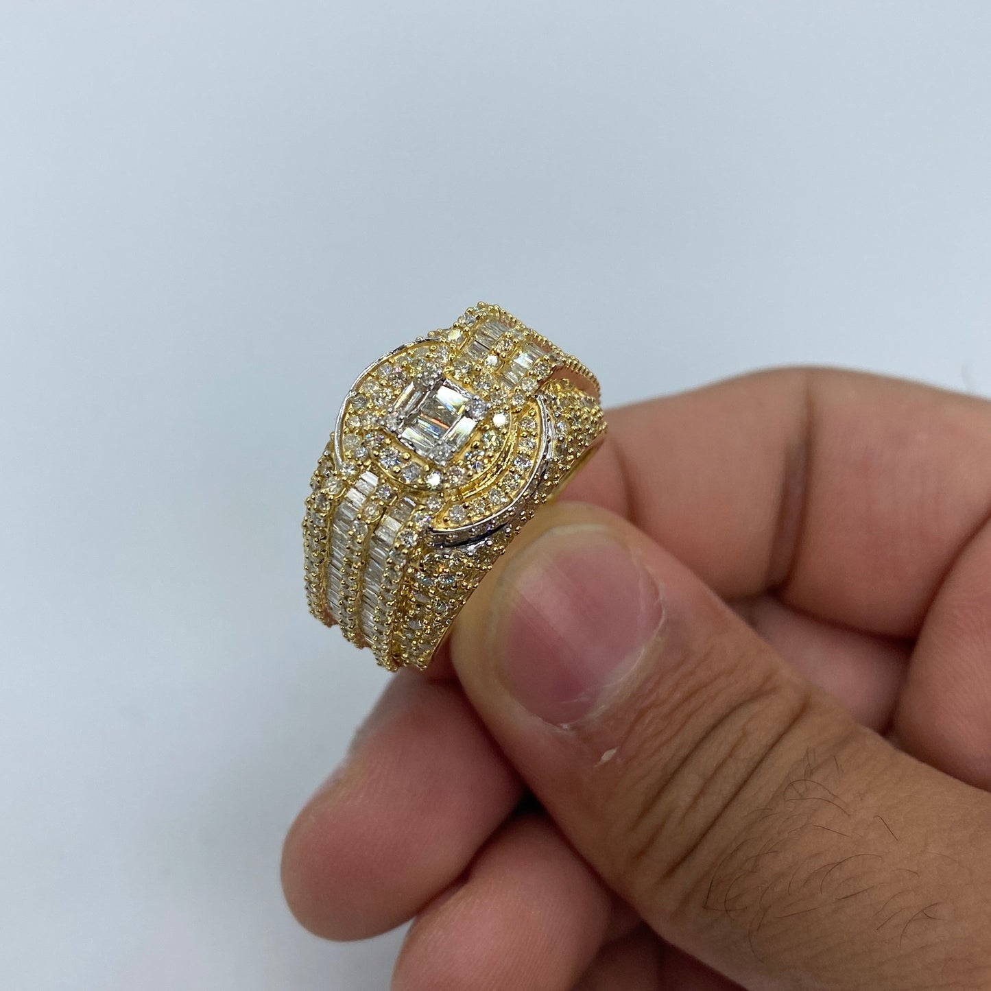14K Diamond Baguette Castle Ring