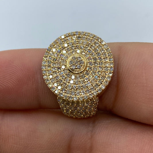 10K Yellow Gold Knock-Out Circle Diamond Ring