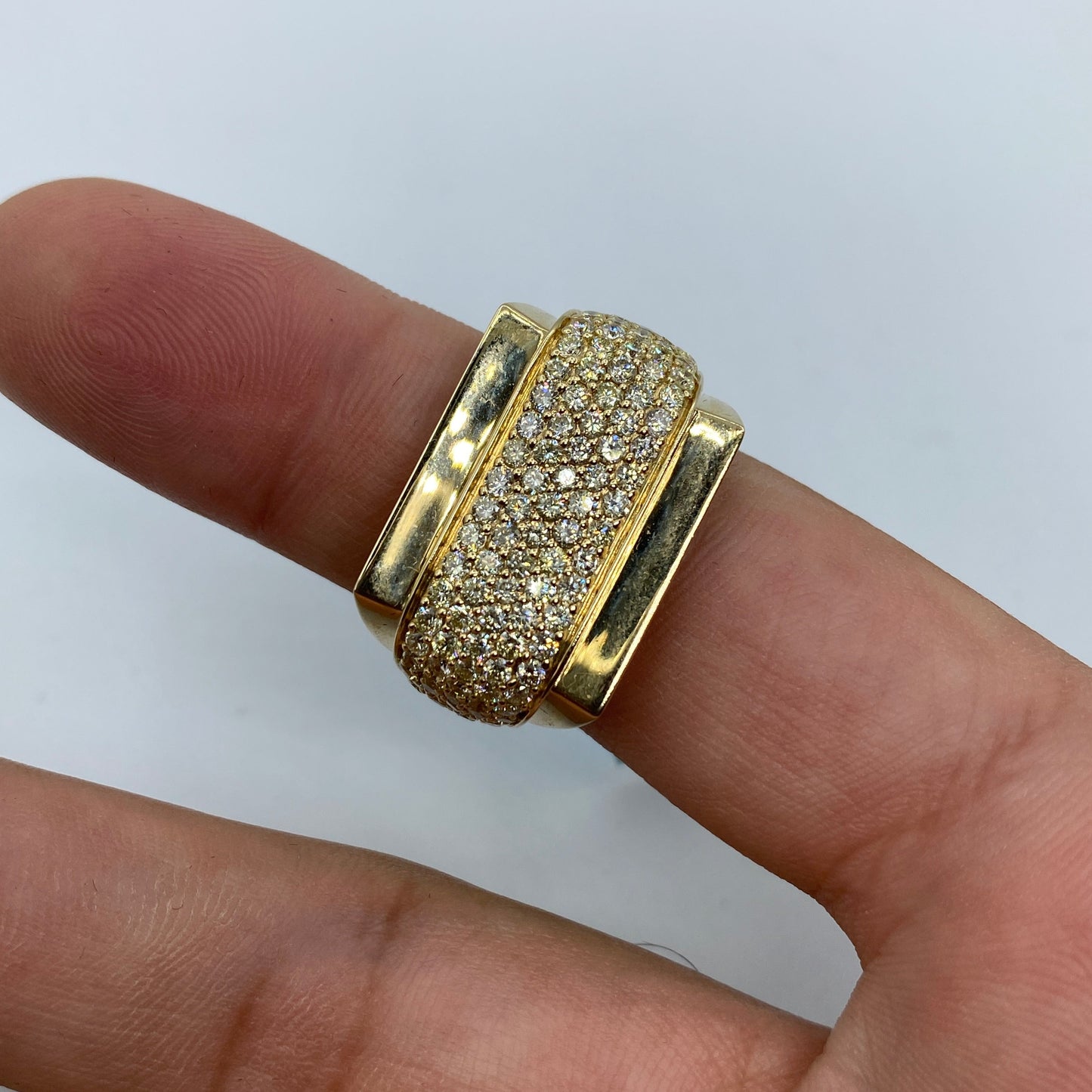 14K Rectangle Fuego Diamond Ring