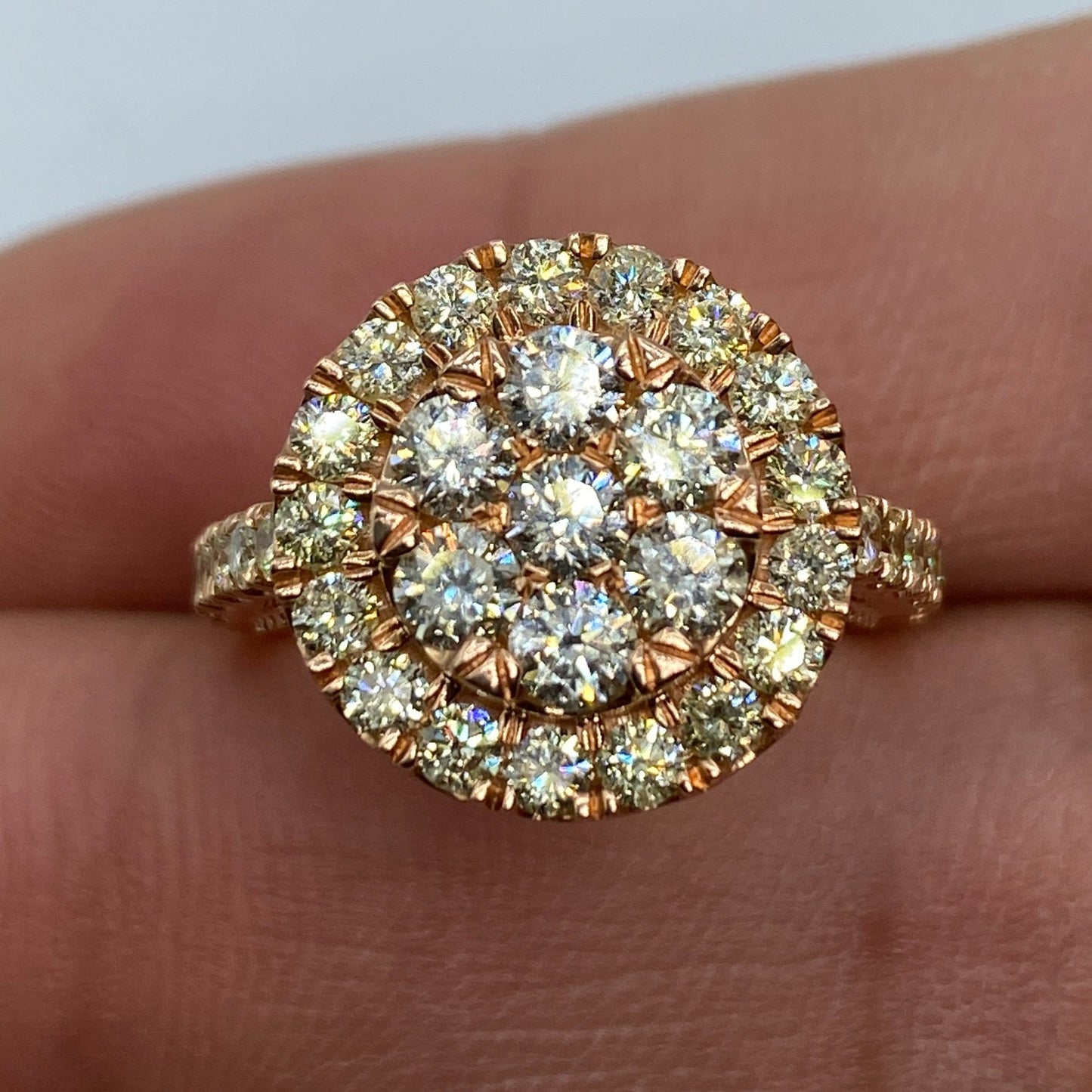 14K Rose Gold Circle Diamond Engagement Ring