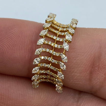 14K Floral Diamond Ring