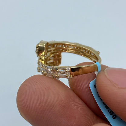 14K Bangle Diamond Baguette Engagement Ring