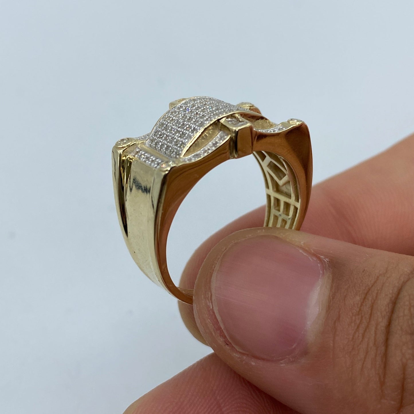 10K Rectangle Magic Carpet Diamond  Ring