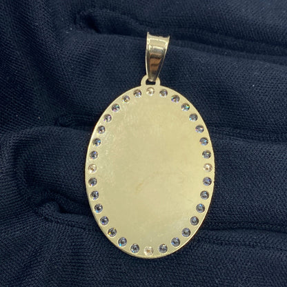 10K Oval Picture Photo Pendant