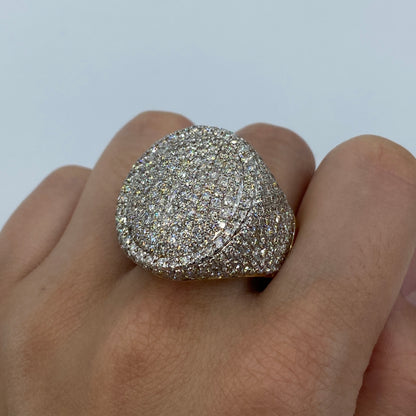 14K Jumbo Diamond Signet Ring