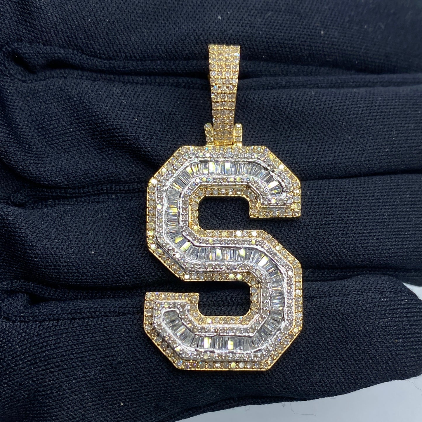 Initial S Baguette Pendant