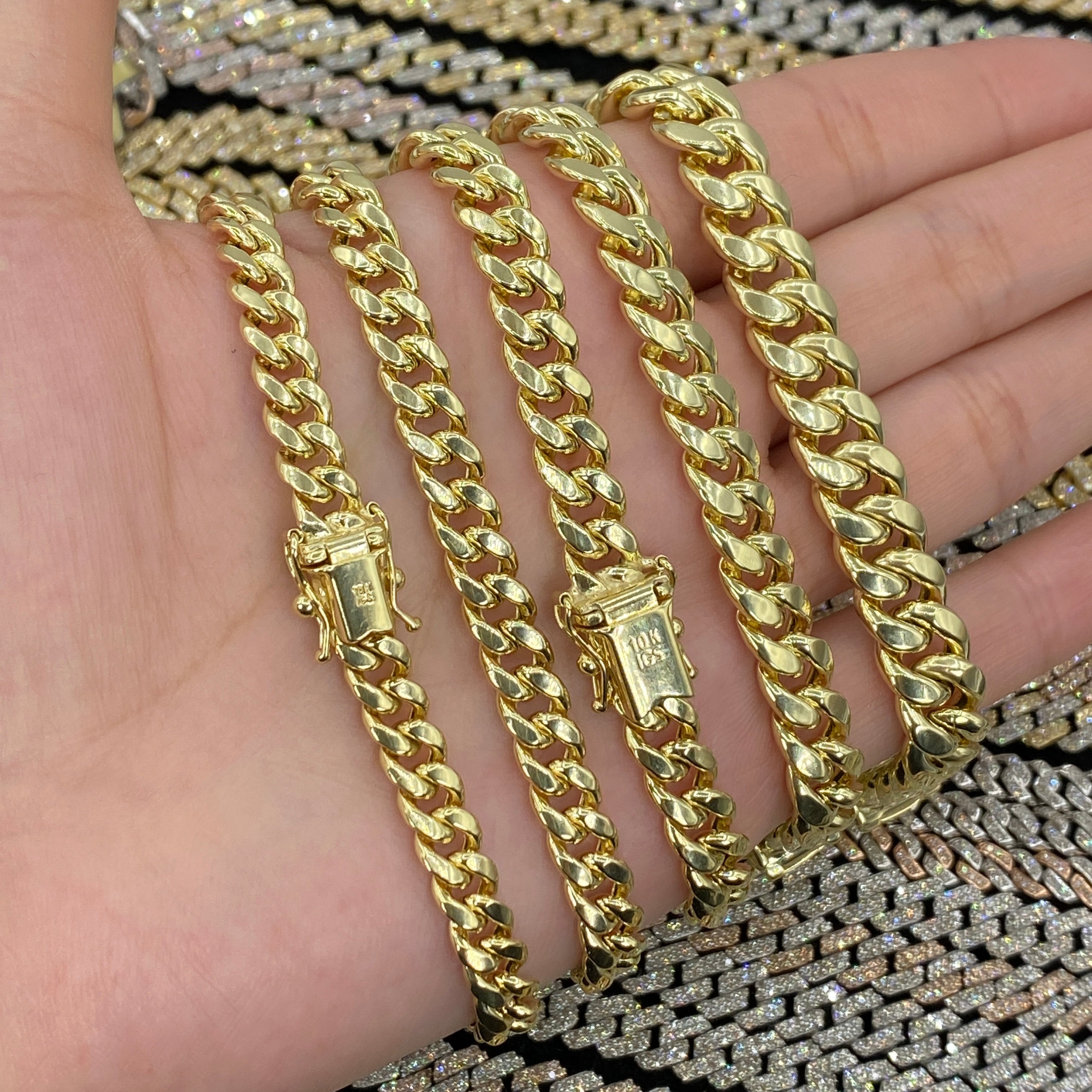 10k 9 inches Yellow Gold 9.2mm Lite Miami Cuban Link Bracelet Lobster –  Special Designs Jewelers