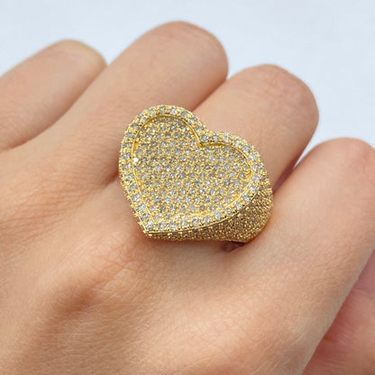 14K Heart Diamond Ring