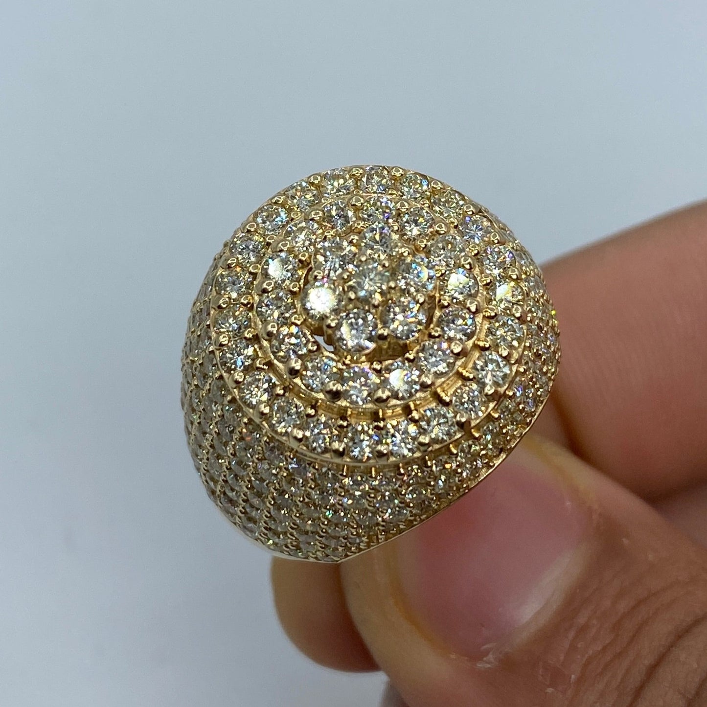 14K Dome Cake Diamond Ring