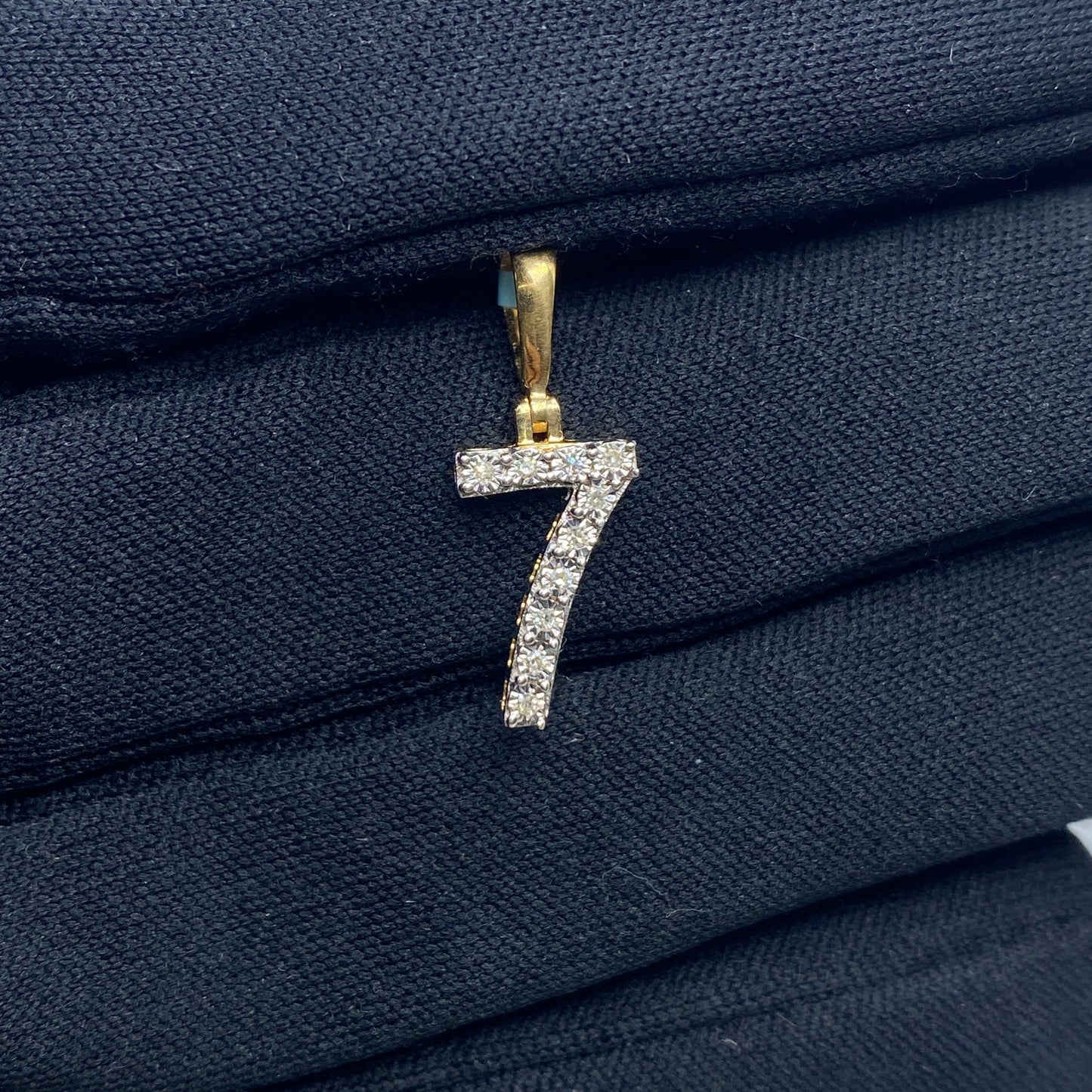 14k Number 7 Diamond Pendant