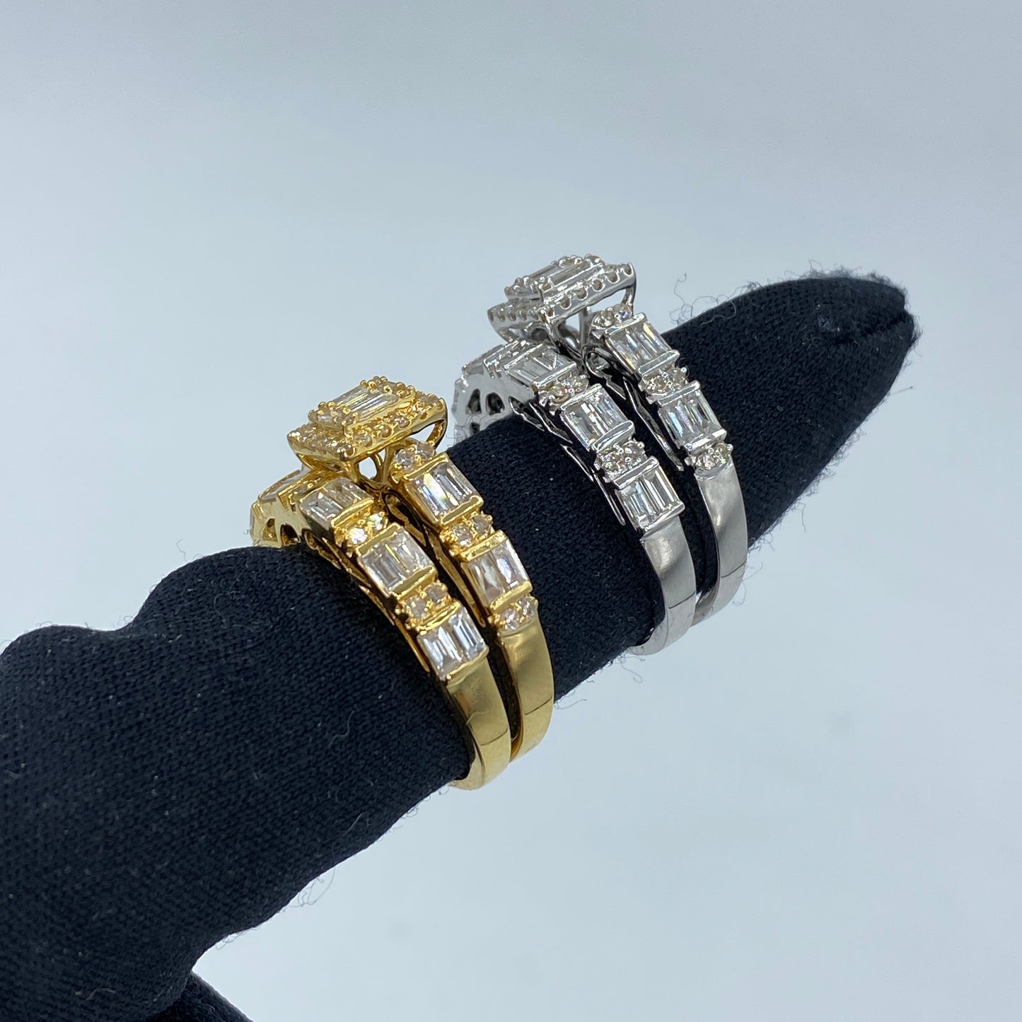 14K Rectangle Diamond Baguette Engagement Ring