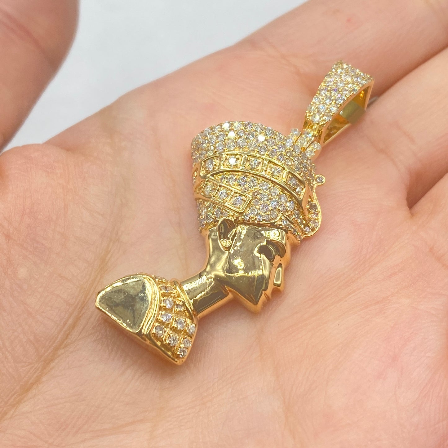 10K Nefertiti Diamond Pendant