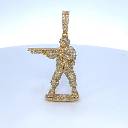 14K Soldier Diamond Pendant