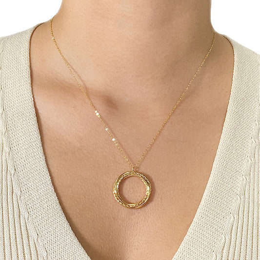 10K Infinity Circle Ladies Gold Necklace