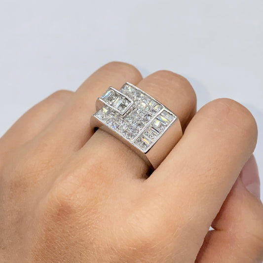 14K Citadel Square Cut Diamond Baguette Ring