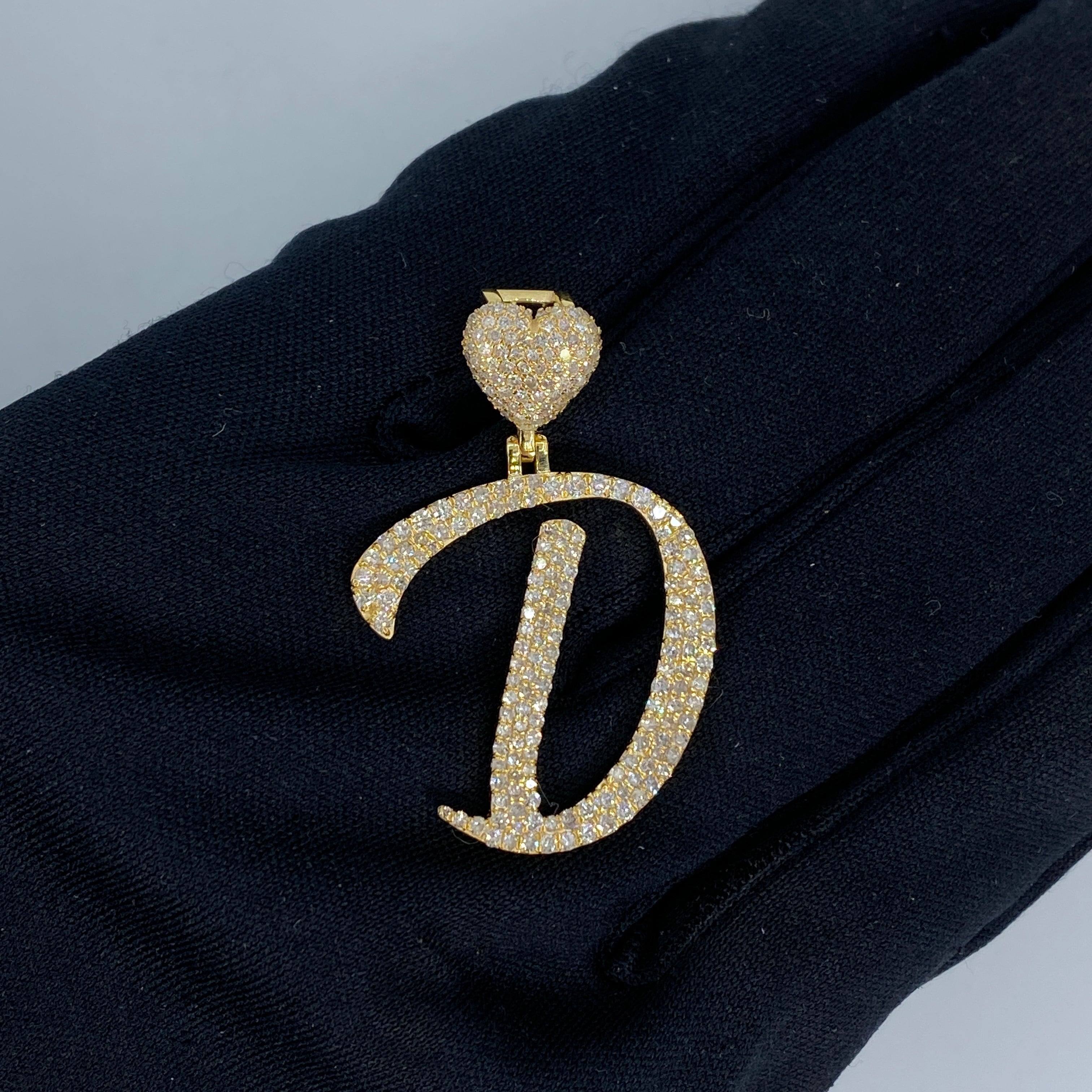 14K Initial D Script Heart Diamond Pendant – Jason's Jewelry Creations