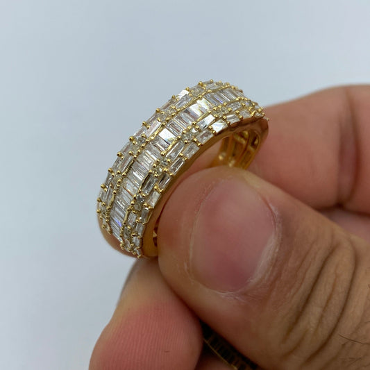 10K Yellow Gold Diamond Baguette Band