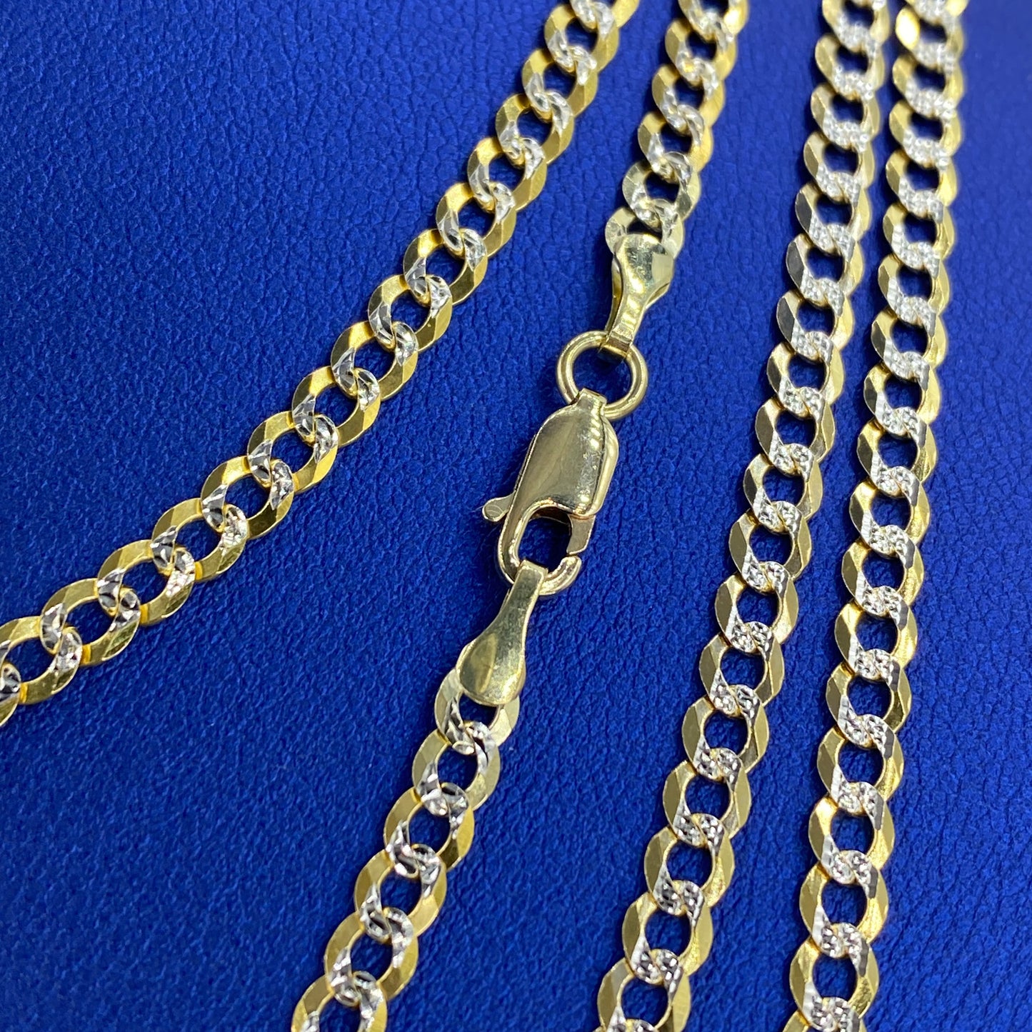 10K Two-Tone Gold 4MM Cuban Link Chain 16-26"