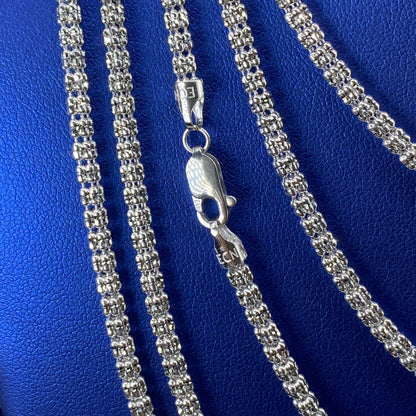 10K 4MM Ice Chain in White Gold 16-24"