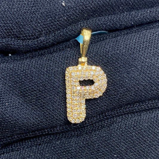 14k Initial P Bubble Pendant