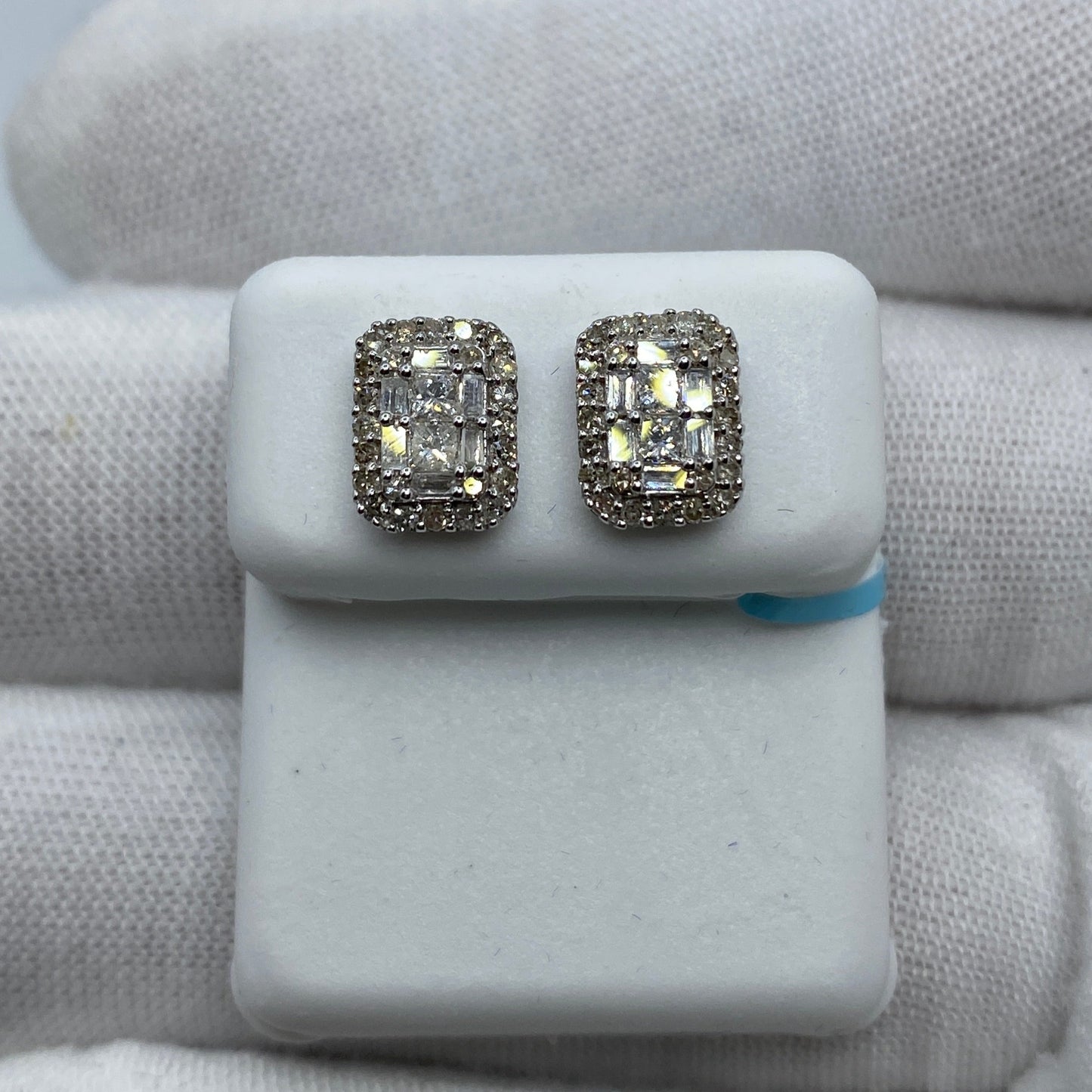 14K Elias Rectangle Diamond Baguette Earrings