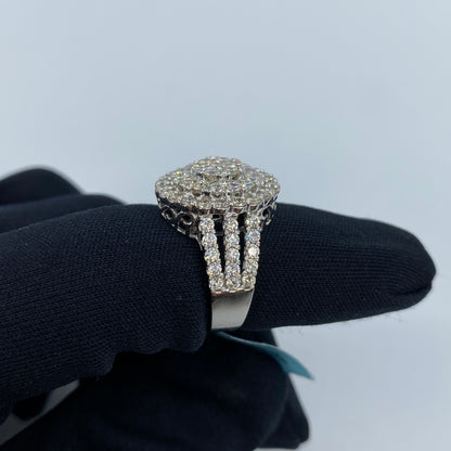 14K Jumbo Stacked Halo Diamond Engagement Ring