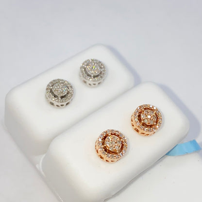 10K Thick Circle Gap Diamond Earrings