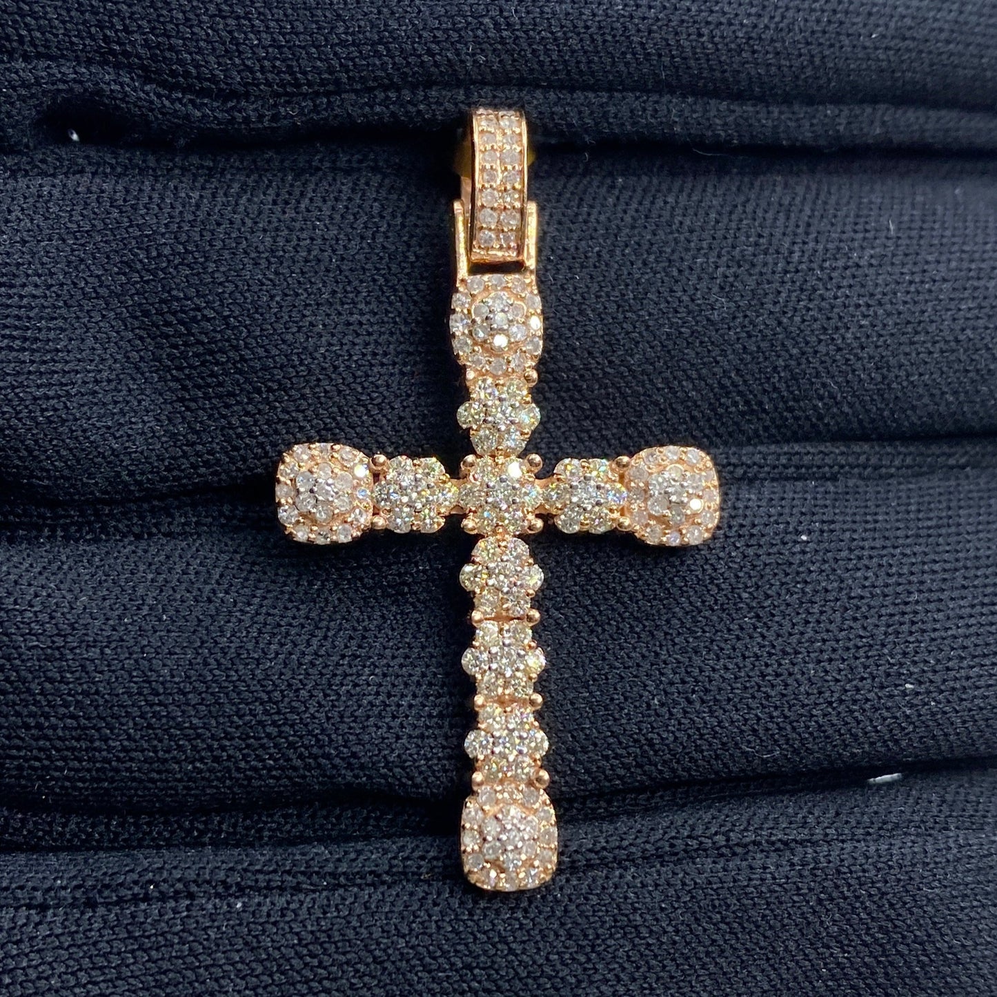 Flower Cross Diamond Pendant