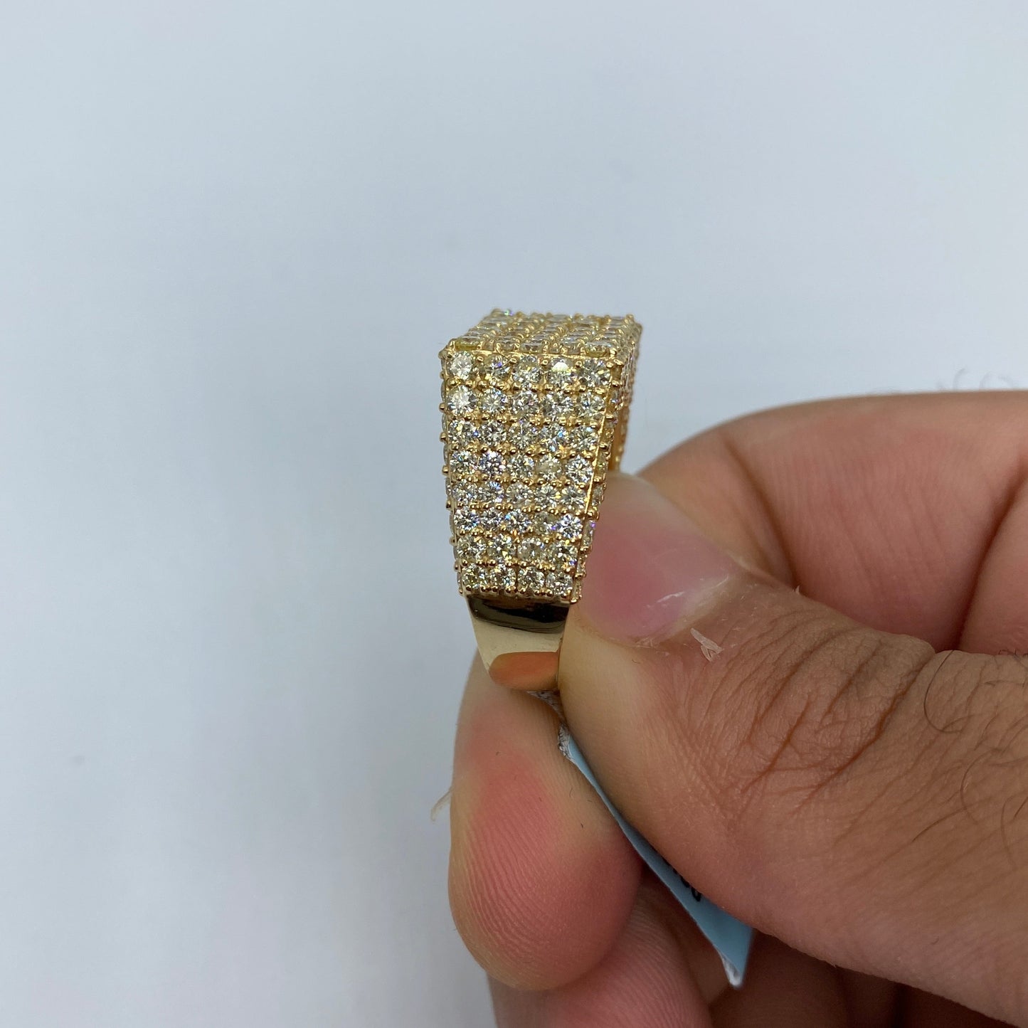 14K Rectangle Ice Diamond Ring