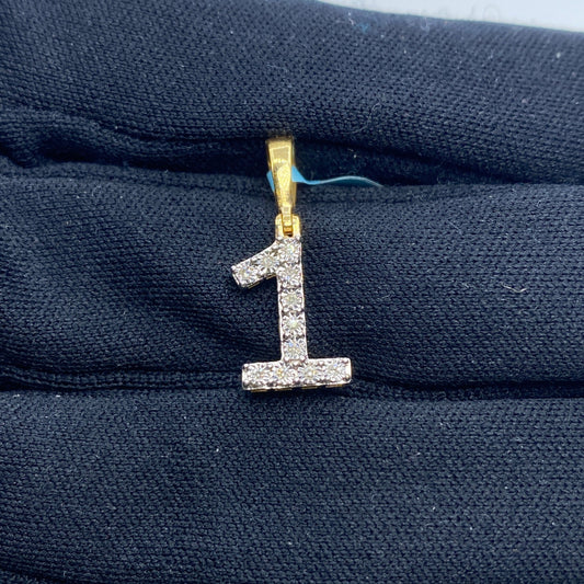 14k Number 1 Diamond Pendant